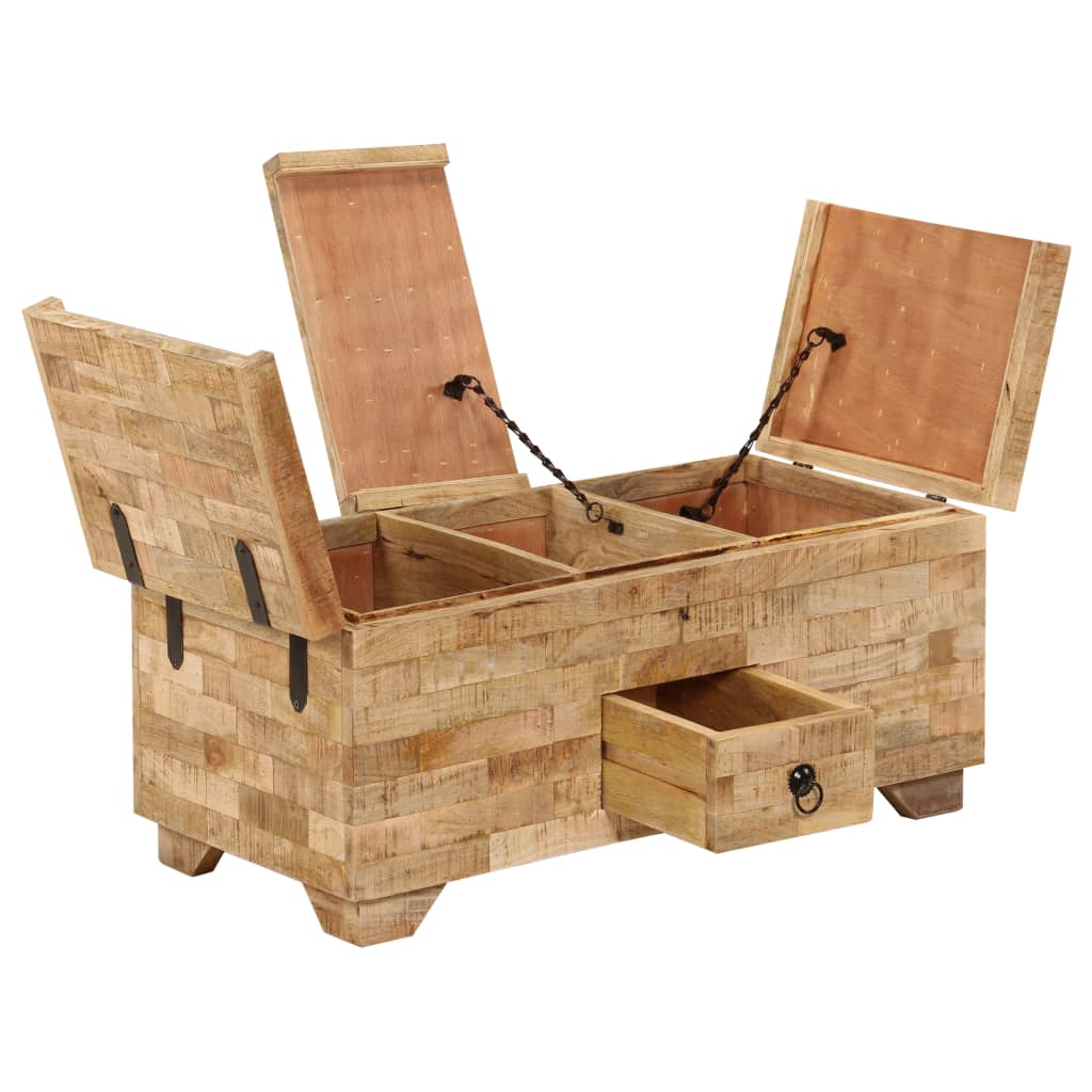 Soffbord Trä massivt mangoträ 80x40x35 cm