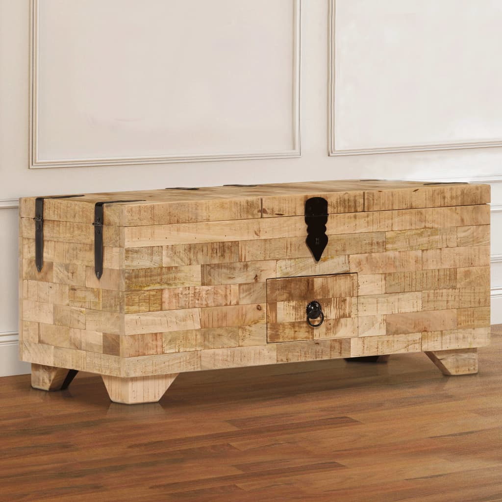 Soffbord Trä massivt mangoträ 80x40x35 cm