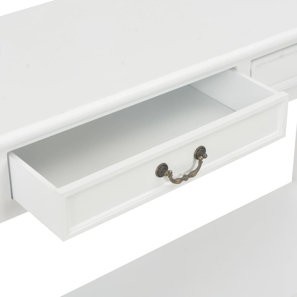 Avlastningsbord Konsollbord Vit 110x35x80 cm trä