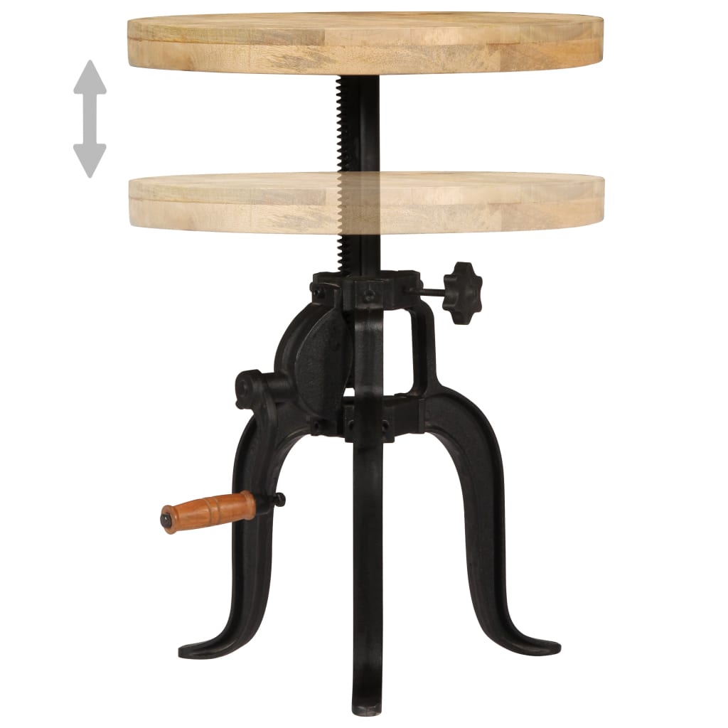 Sidobord Trä 45x (45-62) cm massivt mangoträ och gjutjärn
