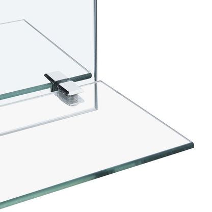 Väggspegel med hylla 50x70 cm härdat glas
