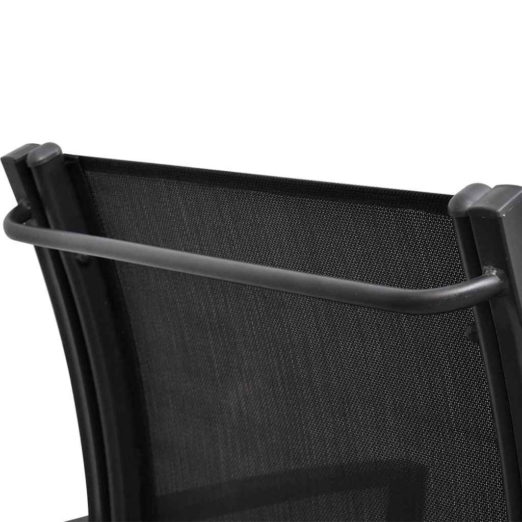 Trädgårdsbänk Metall 2-sits 131 cm stål och textilene svart