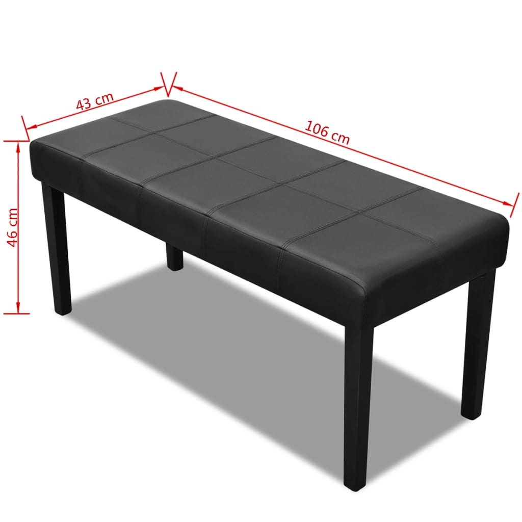Hallbänk konstläder Svart
