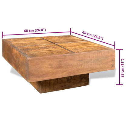 Soffbord fyrkantigt massivt mangoträ brun