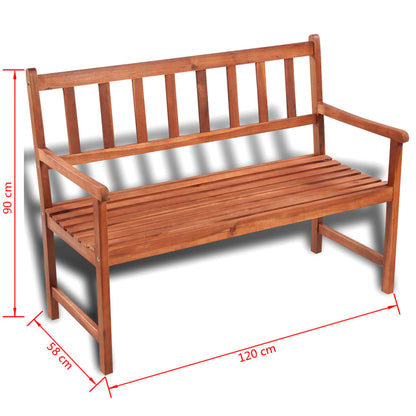Trädgårdsbänk Trä 120 cm massivt akaciaträ