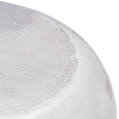 Soffbord DIV. av hamrad aluminium silver