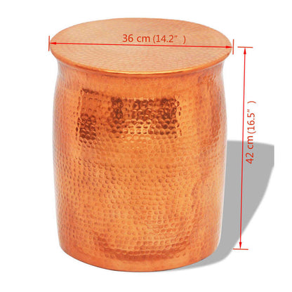 Sidobord DIV. av hamrad aluminium mässing/kopparfärg