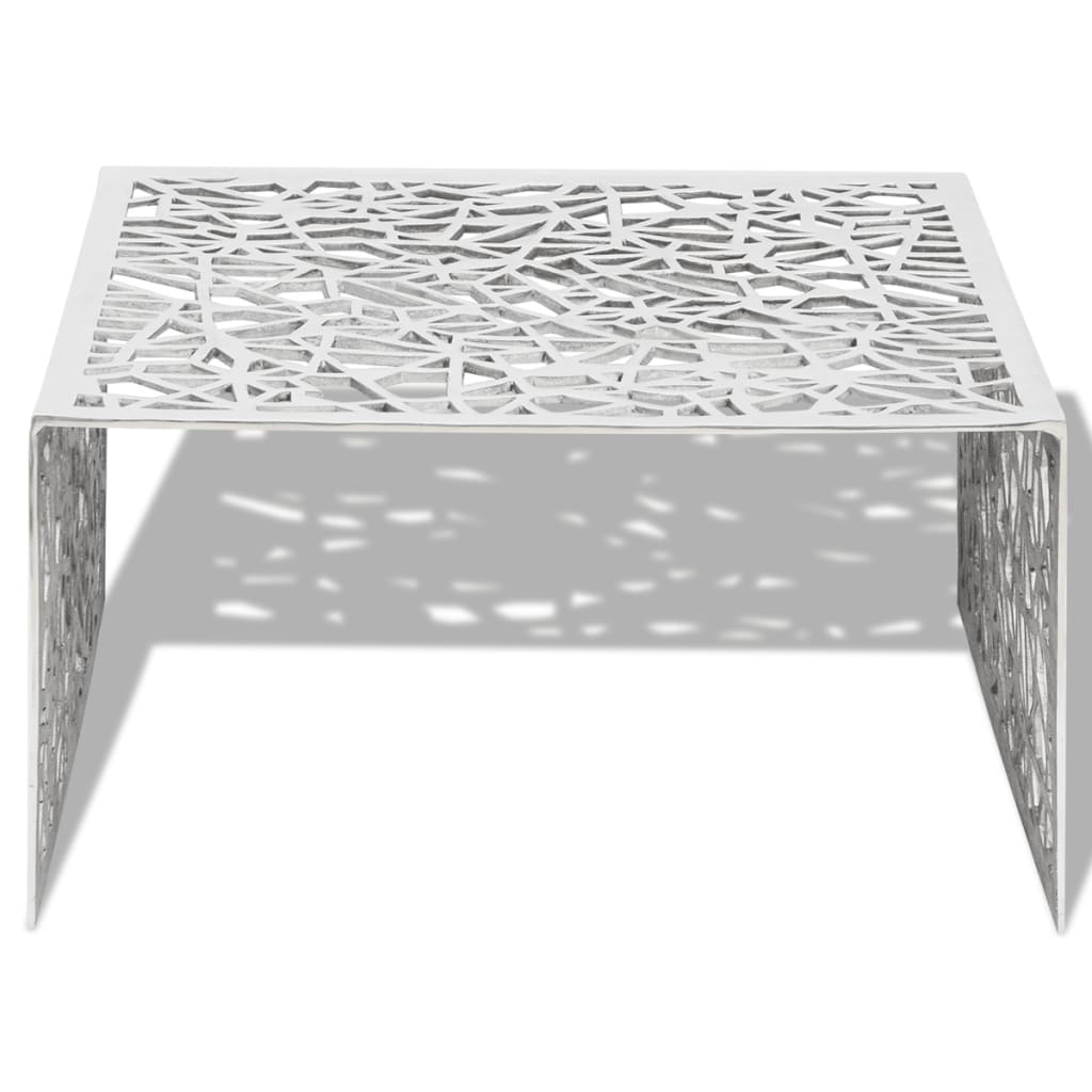 Soffbord DIV. geometrisk design aluminium silver