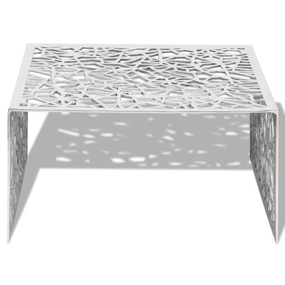 Soffbord DIV. geometrisk design aluminium silver