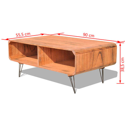 Soffbord Trä 90x55,5x38,5 cm massiv paulownia Brun