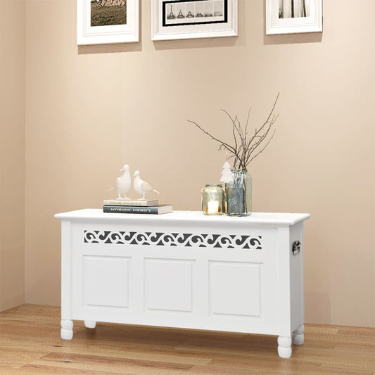 Hallbänk barockstil MDF vit