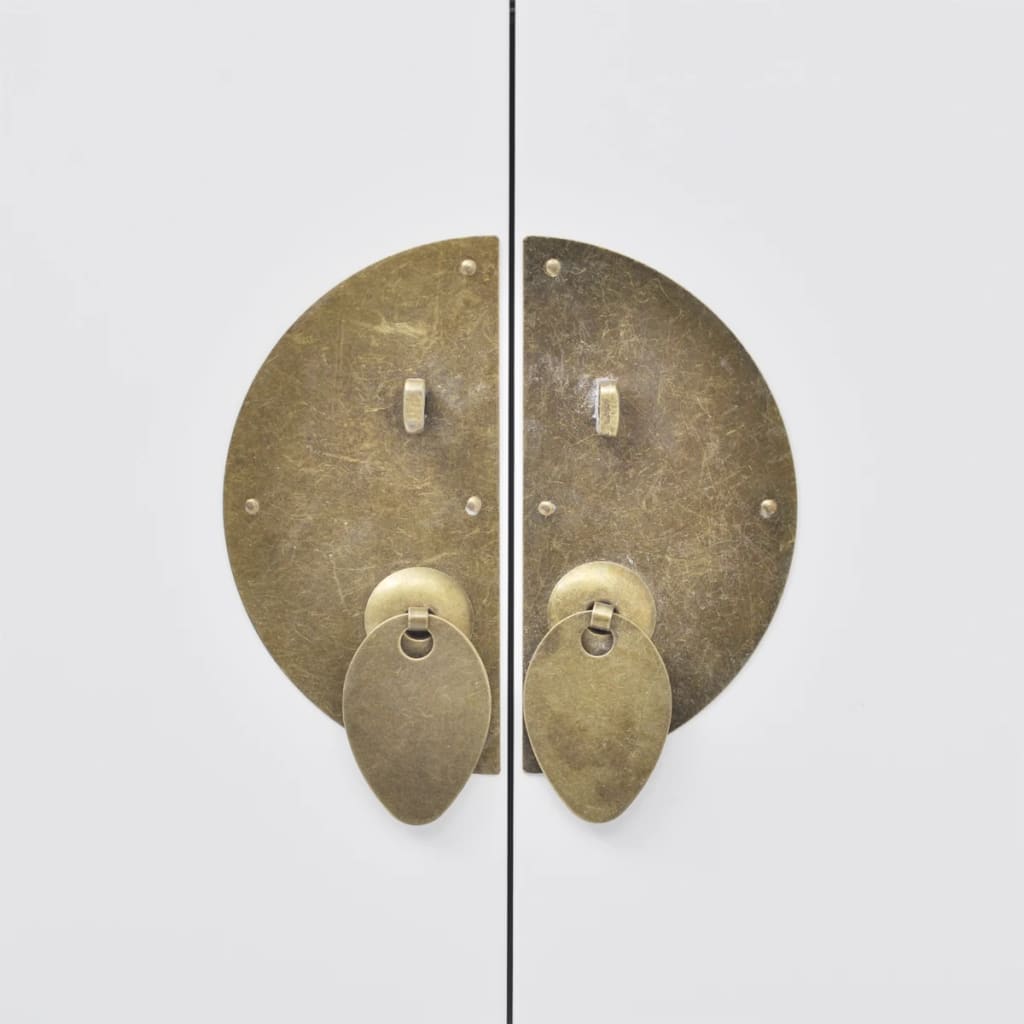 Skänk Vit kinesisk stil massivt trä