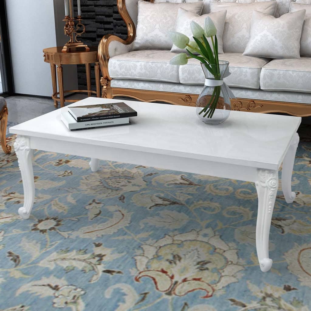 Soffbord Högglans Vit 115x65x42 cm