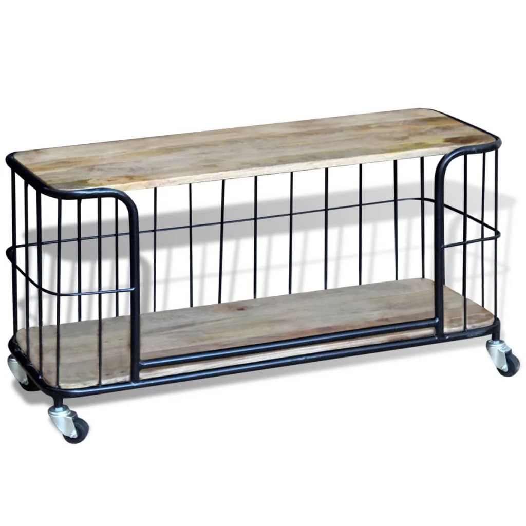 TV-Möbel Trä TV-Bänk massivt mangoträ 100x40x45 cm