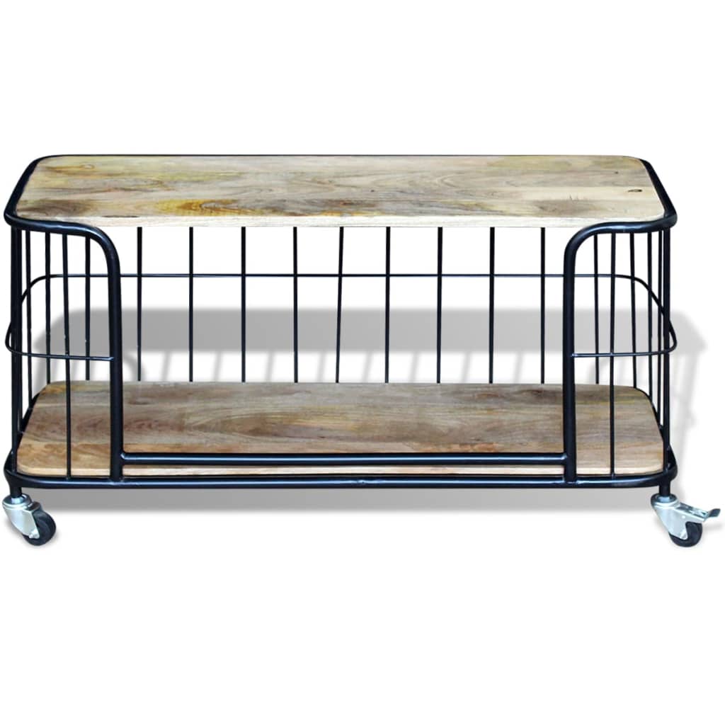 TV-Möbel Trä TV-Bänk massivt mangoträ 100x40x45 cm