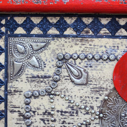 Förvaringskista mangoträ röd 80x40x45 cm