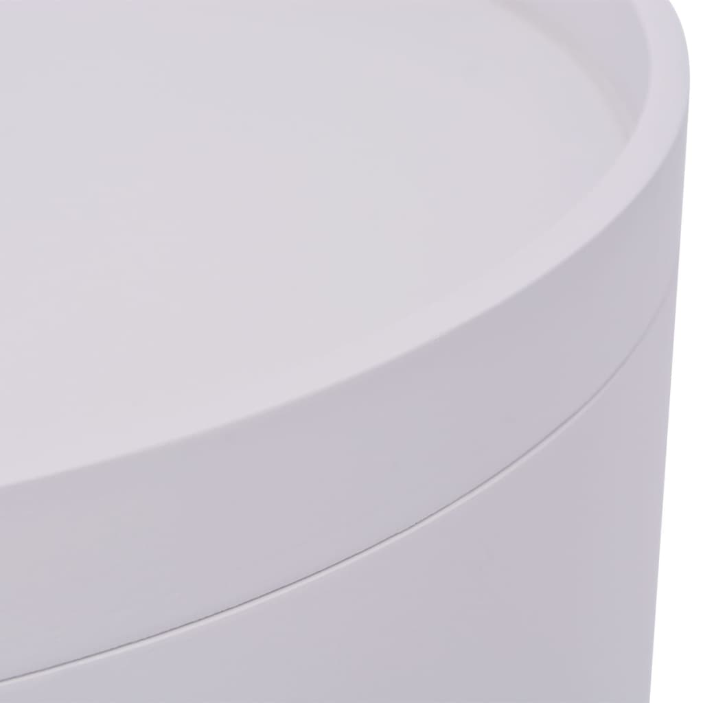 Sidobord Vit med bricka rund 39,5x44,5 cm Vit