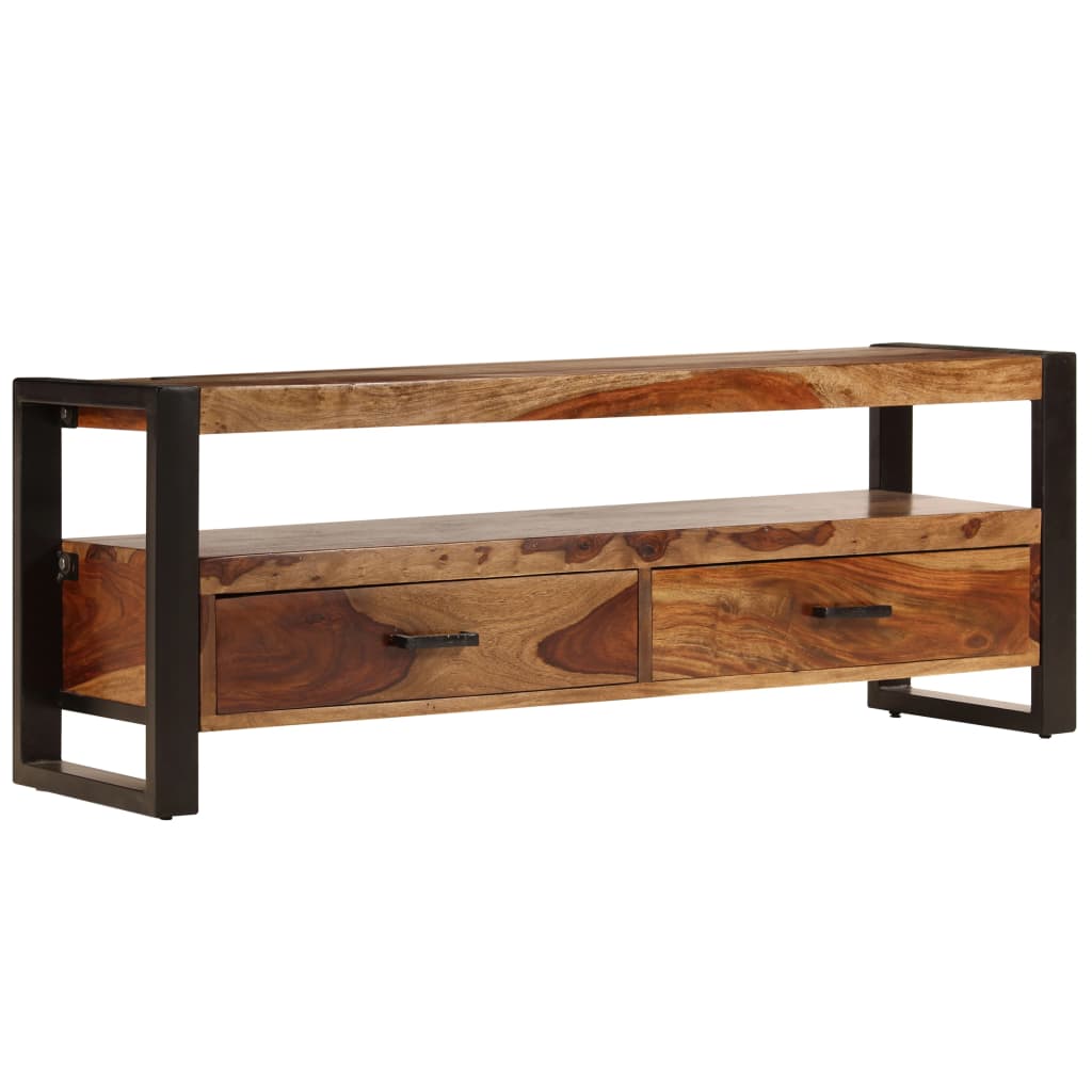 TV-Möbel Trä TV-Bänk 120x35x45 cm massivt sheshamträ