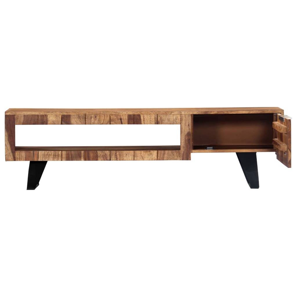 TV-Möbel Trä TV-Bänk 140x30x40 cm massivt sheshamträ