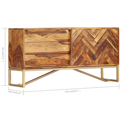 Skänk Trä 118x30x60 cm massivt sheshamträ