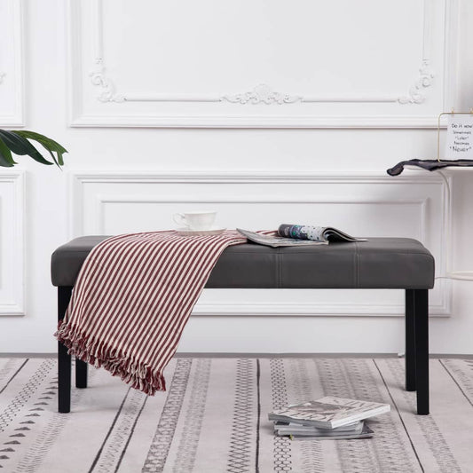 Hallbänk 106 cm konstläder Grå