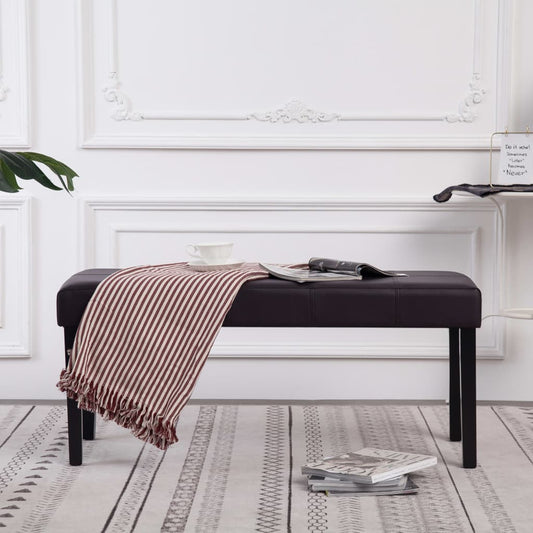 Hallbänk 106 cm konstläder Brun