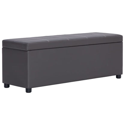 Hallbänk med förvaringsutrymme 116 cm Grå konstläder