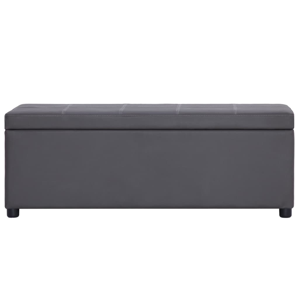 Hallbänk med förvaringsutrymme 116 cm Grå konstläder