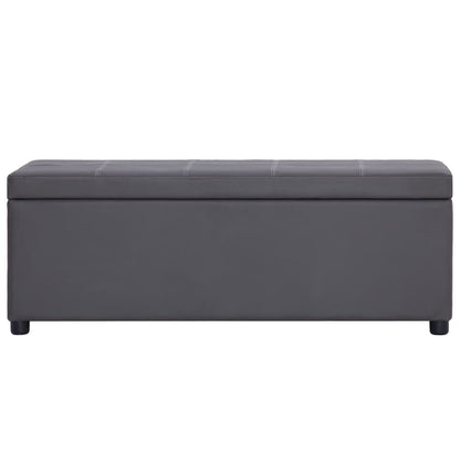 Hallbänk med förvaringsutrymme 116 cm Grå konstläder