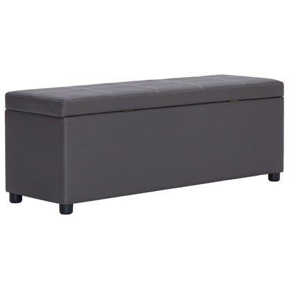 Hallbänk med förvaringsutrymme 116 cm Grå konstläder