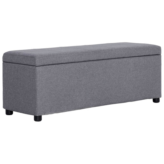 Hallbänk med förvaringsutrymme 116 cm ljusGrå polyester