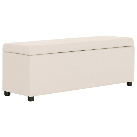 Hallbänk med förvaringsutrymme 116 cm gräddVit polyester