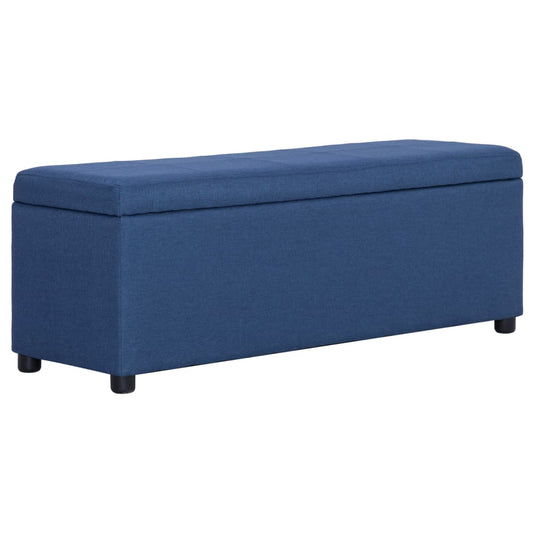 Hallbänk med förvaringsutrymme 116 cm blå polyester