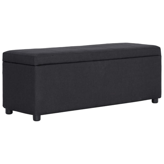 Hallbänk med förvaringsutrymme 116 cm Svart polyester