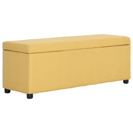 Hallbänk med förvaringsutrymme 116 cm gul polyester