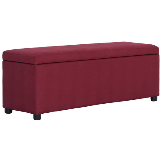 Hallbänk med förvaringsutrymme 116 cm vinröd polyester