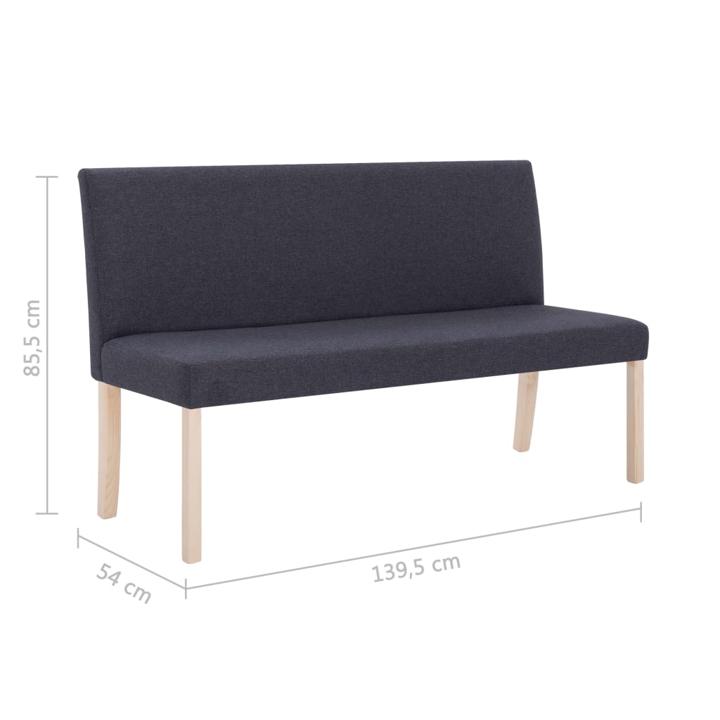 Hallbänk 139,5 cm mörkGrå polyester