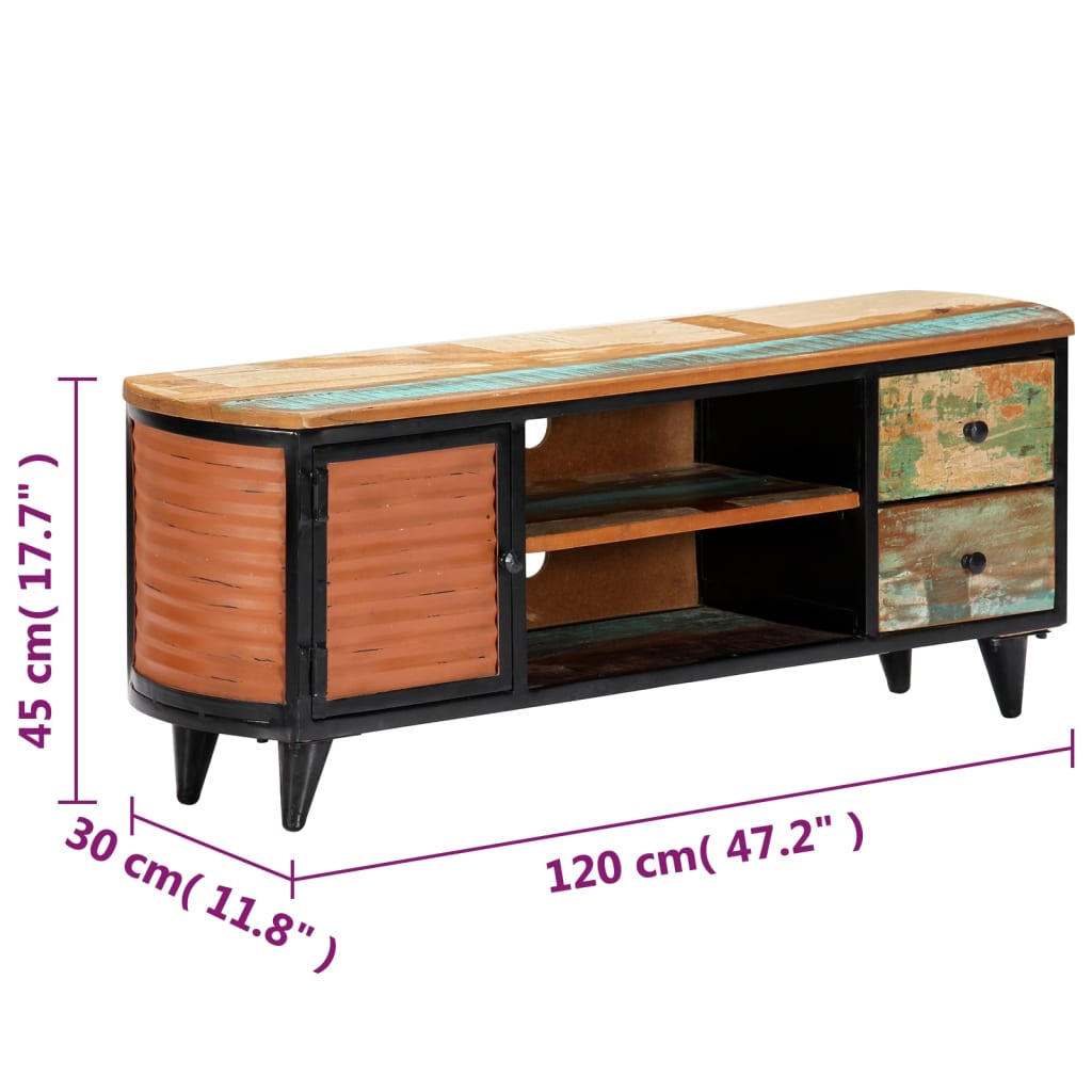 TV-Möbel Trä TV-Bänk 120x30x45 cm massivt återvunnet trä