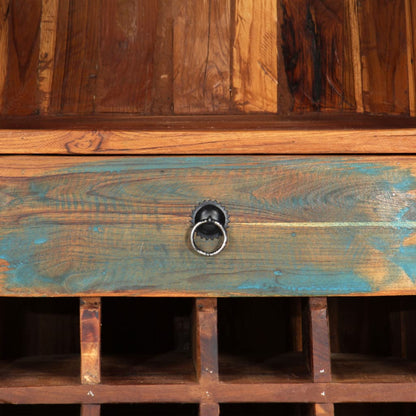 Vinställ 50x40x180 cm massivt återvunnet trä