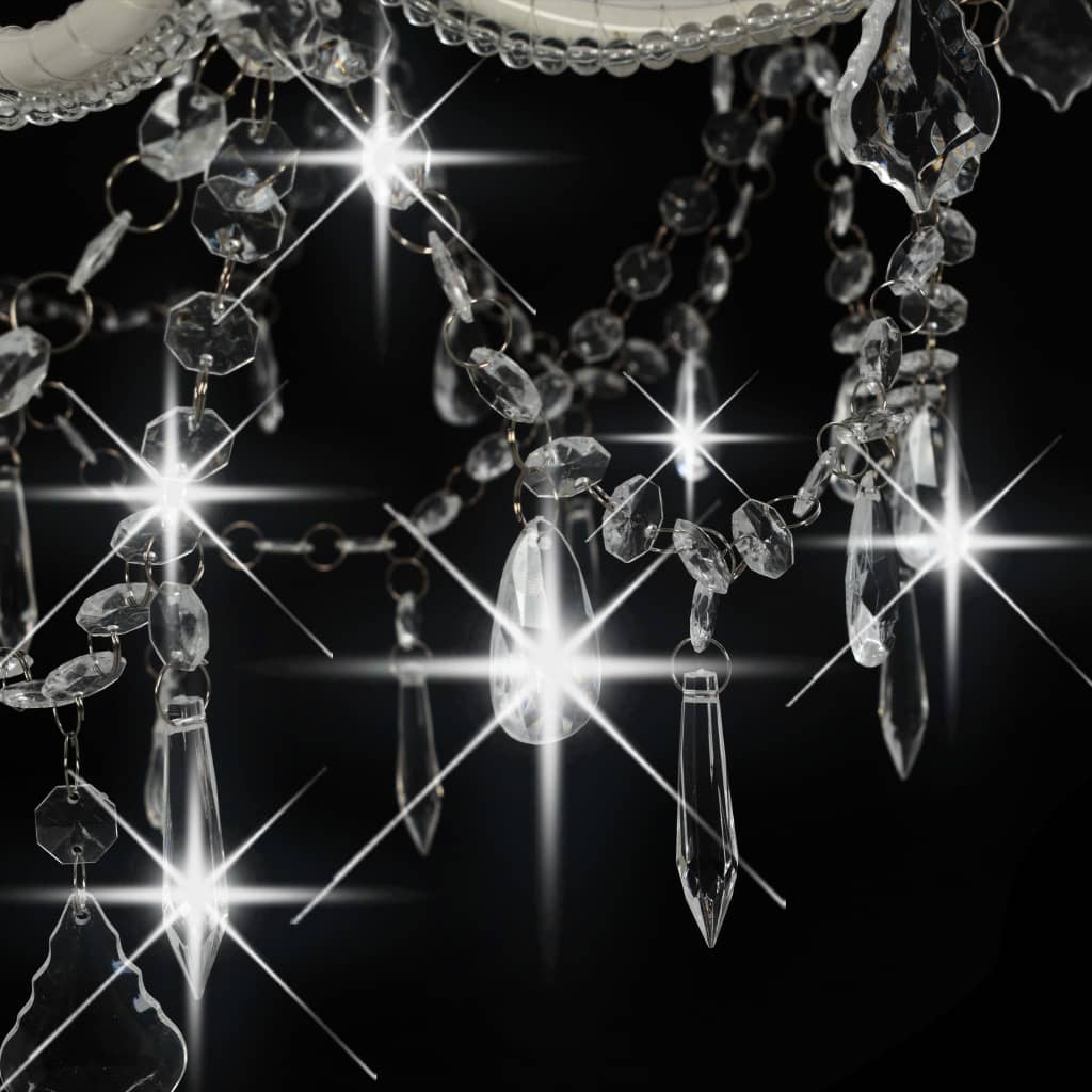 Taklampa Takkrona 2 nivåer Vit 15 x E14-glödlampor