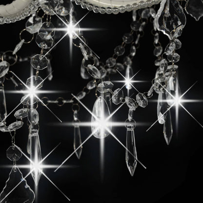 Taklampa Takkrona 2 nivåer Vit 15 x E14-glödlampor