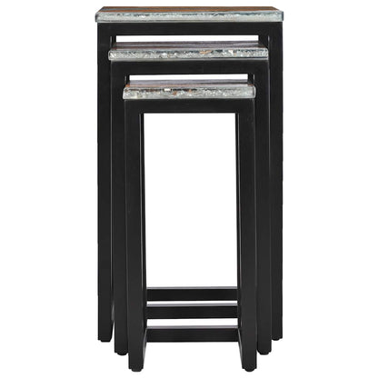 Soffbord Trä 3 st massiv teak och polyresin