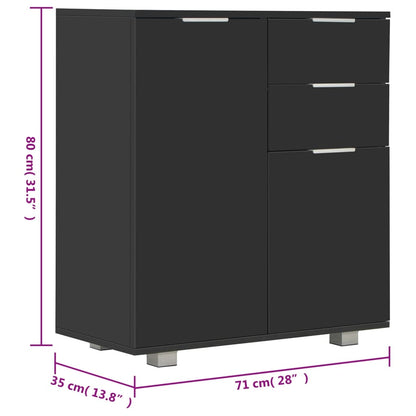 Skänk Högglans Svart 71x35x80 cm
