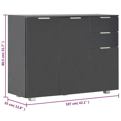 Skänk Högglans Svart 107x35x80,5 cm