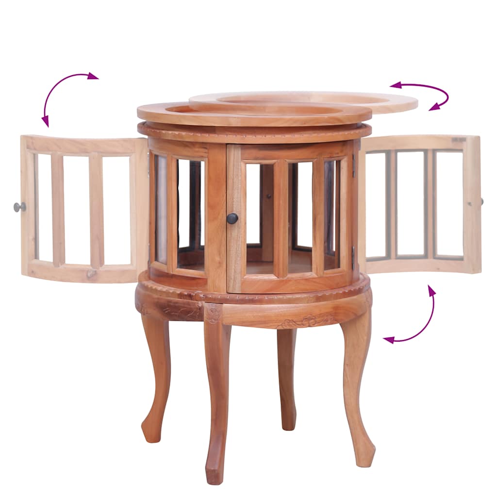 Vitrinskåp Vitrinbord naturlig 50x50x76 cm massiv mahogny