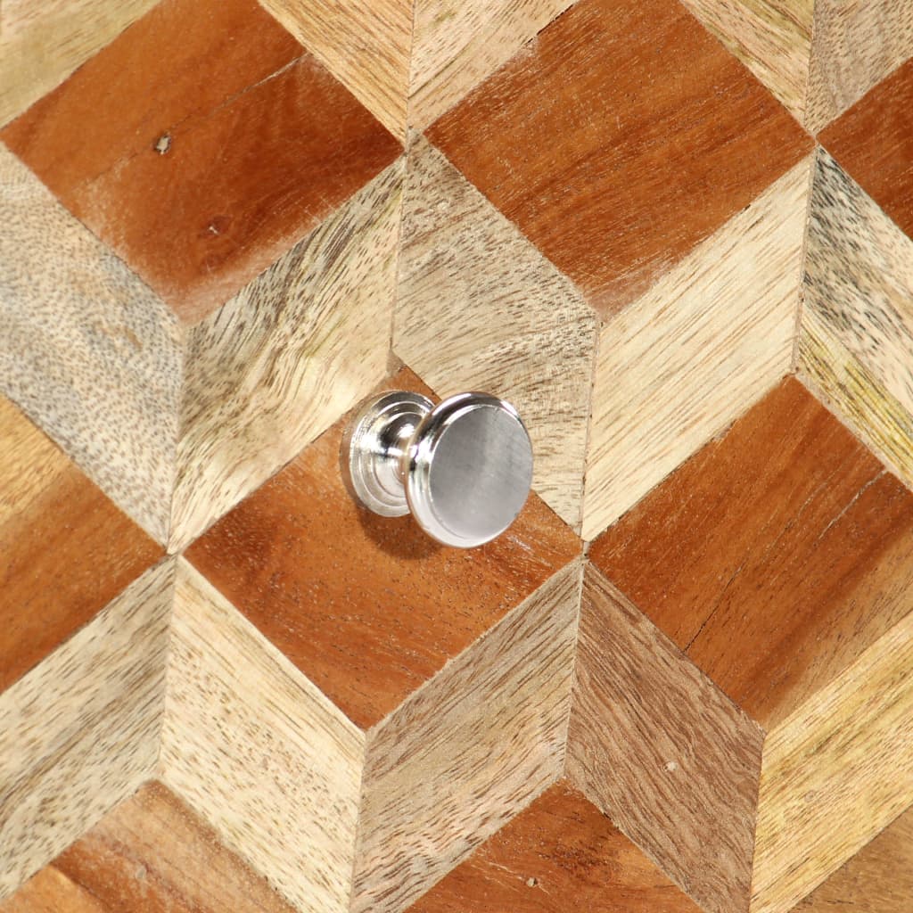 Sängbord Nattduksbord Trä Grå 40x30x50 cm massivt mangoträ