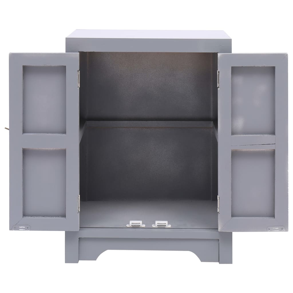 Sängbord Nattduksbord Grå 38x28x52 cm paulownia