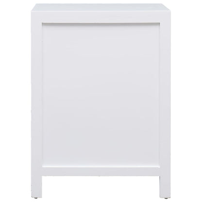 Sängbord Nattduksbord Vit 38x28x52 cm paulownia