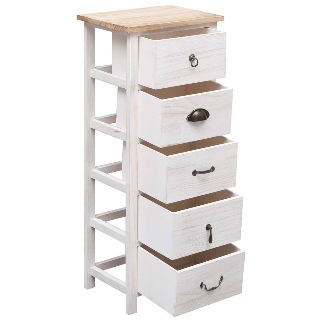 Byrå Vit 35x25x87 cm kejsarträ