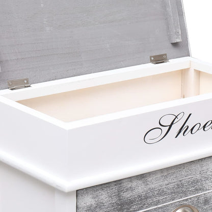 Skoställ Vit Grå 50x28x98 cm kejsarträ